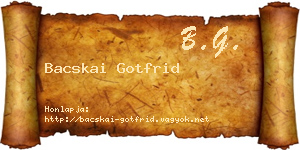 Bacskai Gotfrid névjegykártya